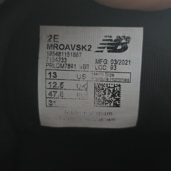 Mens Size 13 2E WIDE - New Balance Fresh Foam Athletic Shoes Black MROAVSK2 - Picture 9 of 9